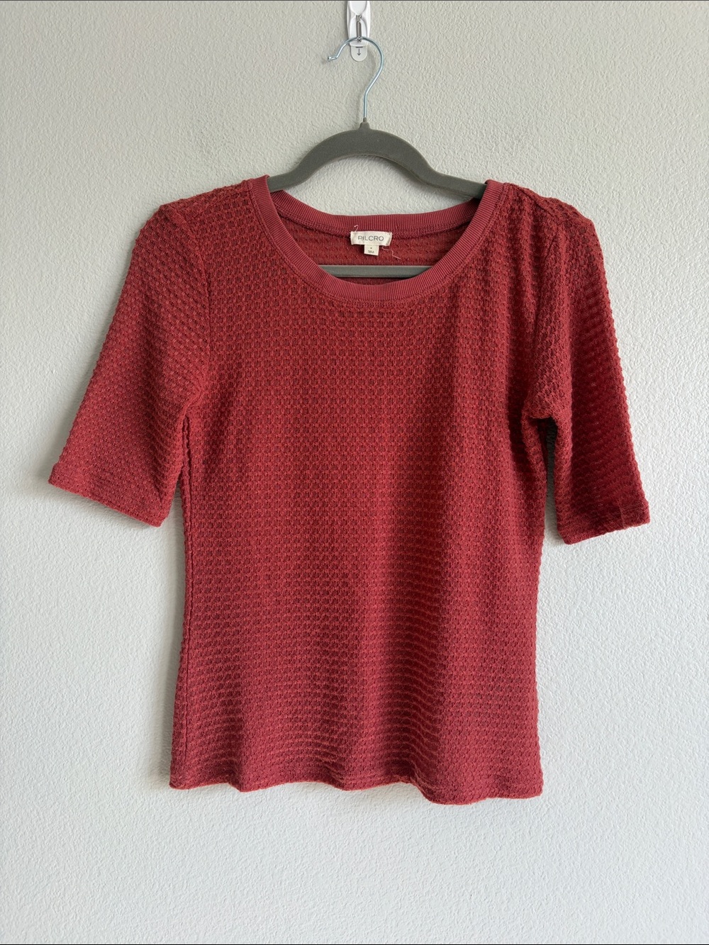 Pilcro Textured Tee in Rust - S